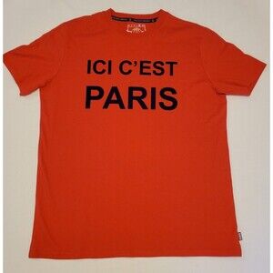 Paris Saint Germain Mens XL red T Shirt ICI C'EST Logo Designer France